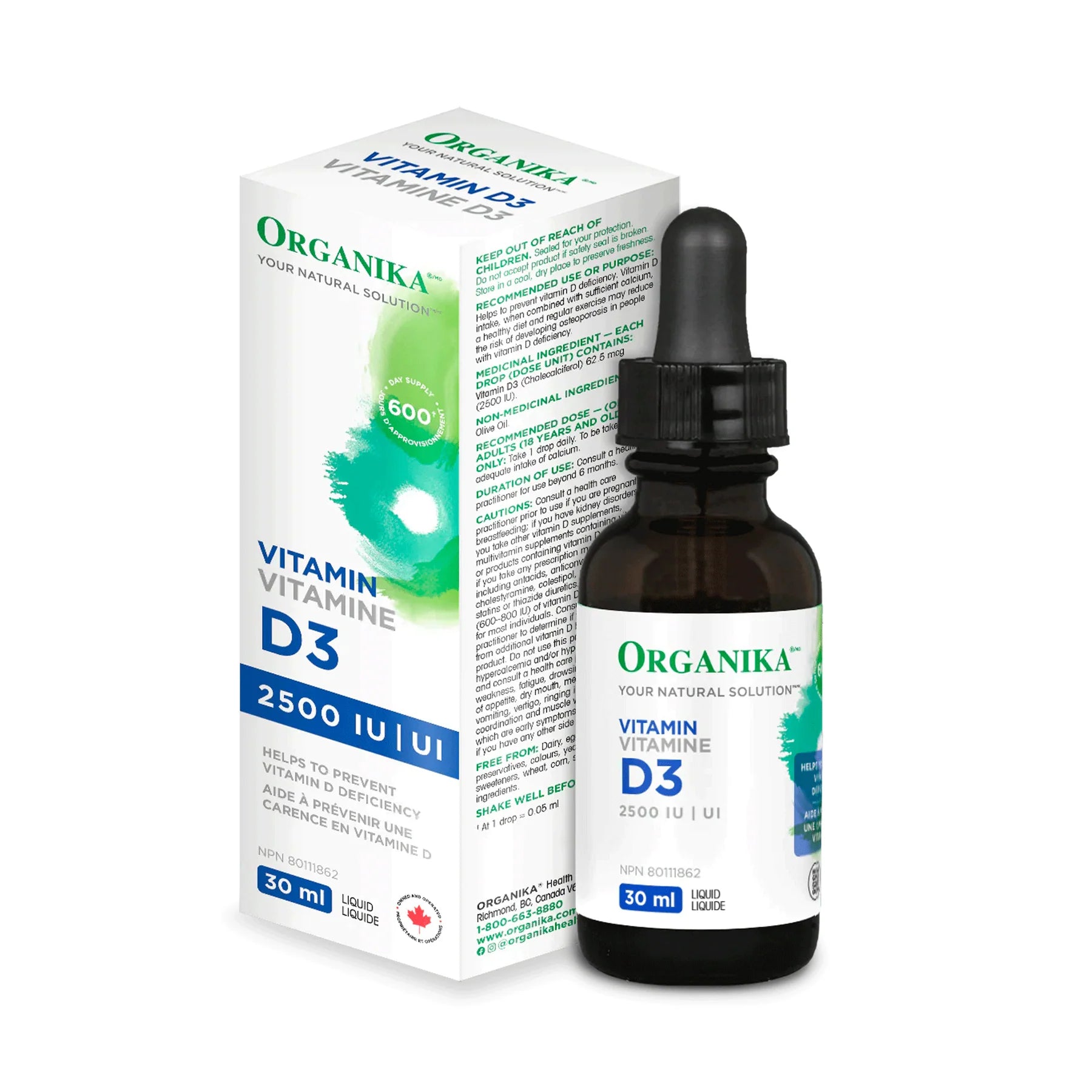 Organika Vitamin D3 Liquid 2500 IU 30ml